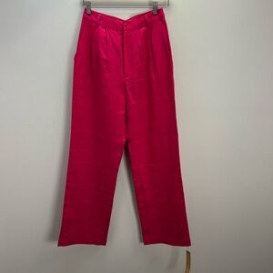 Reformation Linen Vesta Pant Corvette Hot Pink Trouser Pants Womens 6P New